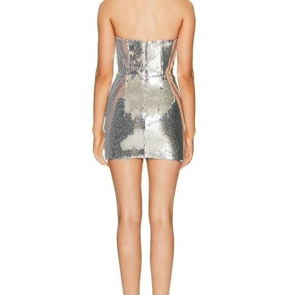 Alex Perry Keaton Mini Dress Silver - Picture 3 of 4